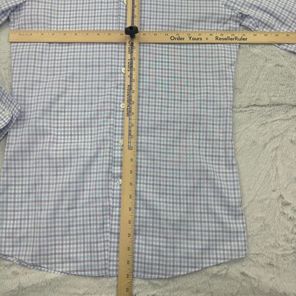 Emanuel Berg Shirt Mens 16 - 36 Multicolor Plaid Modern Long Sleeve Button Down - Picture 7 of 10